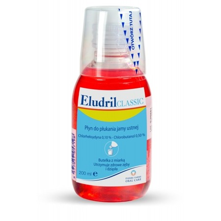 ELUDRIL Classic -  antybakteryjny płyn do płukania jamy ustnej  z chlorheksydyną 0,10%, 200 ml