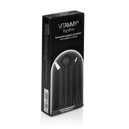 VITAMMY HYDRA TIPS Black MIX - zestaw końcówek do irygatora dentystycznego, 4 szt czarne